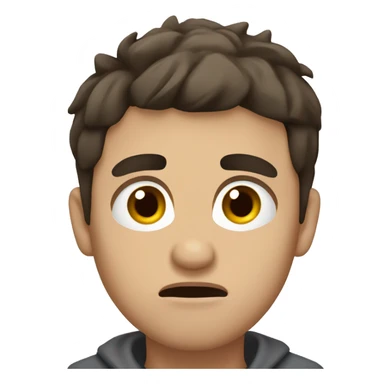 Scared and confused male with short spikey dark brown hair and hazel eyes sticker
