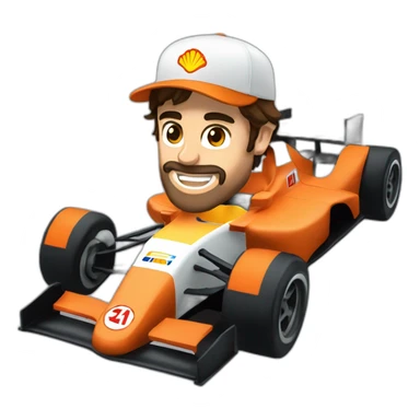 fernando alonso driving f1 car sticker
