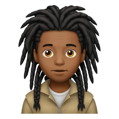 black boy with black dreadlocks  sticker