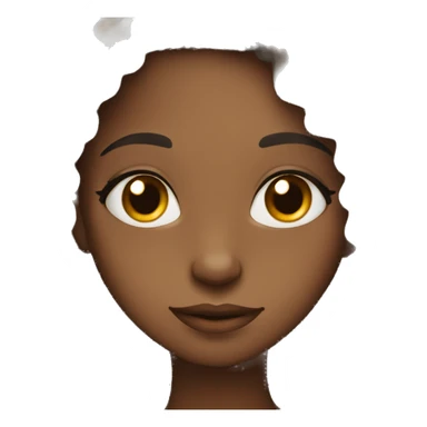 Pretty black girl with wavy hair and brown eyes looking cozy sticker