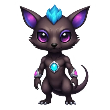 Epic Edgy Cute Colorful Vibrant Dark Nebula Modern Vernid-Protogen-creature-animal, full body sticker