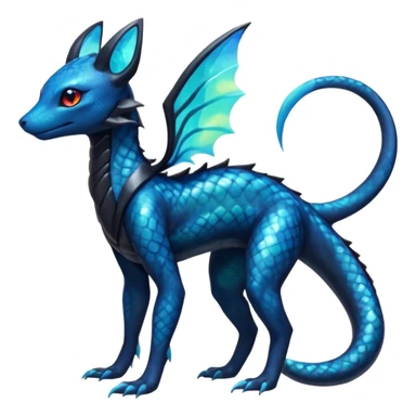 Scaley Exotic Salandit-Aurorus-Umbreon-Fakémon-hybrid-creature (full body)  sticker