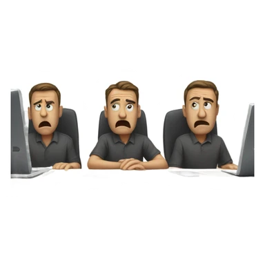 2 guys angry behind laptops sticker