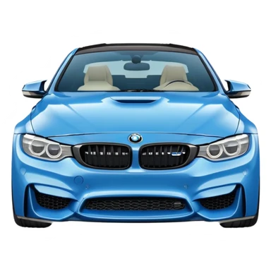 A retro sticker of a blue BMW M4 competition  sticker