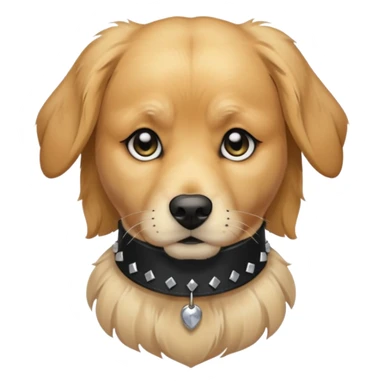 Sad golden retriever dog wearing goth accessories sticker