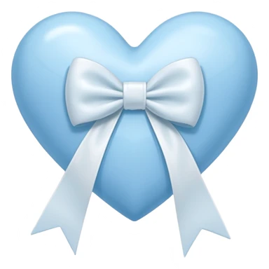 Pastel blue heart with a white ribbon  sticker