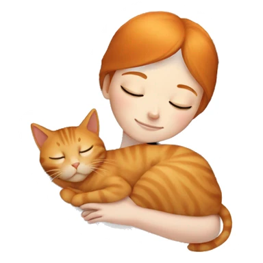 Ginger Girl sleeping with black cat sticker