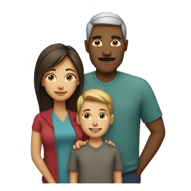 Mom and dad with son and daughter  sticker