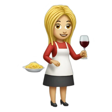 spaghetti vespa wine woman sticker