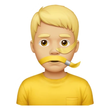 Yellow guy with tape over mouth sticker