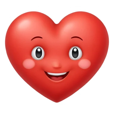 A cute red heart cartoon with a happy face, where the two top lobes of the heart are rounded and designed to look exactly like butt cheeks sticker