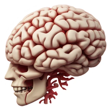 anatomical brain with flowers red sticker