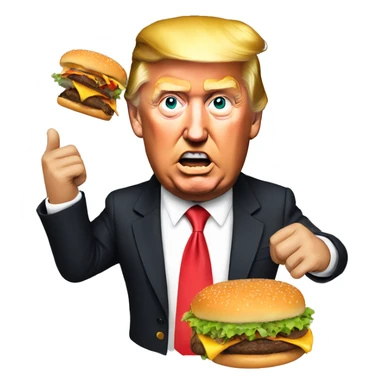 Trump flipping burgers sticker