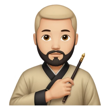 Ingeniero con barba y letra china minipeka  sticker