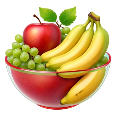 3 render, isolated,  ultra realistic hyper-detailed, translucent sparkling bowl of colorful, bold, realistic fruit sticker