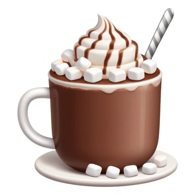 Aestheatic cup of hot chocolate with marshmellow  sticker