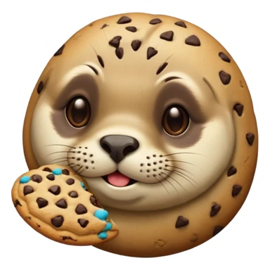 Seal eating chocolate chip cookie sticker