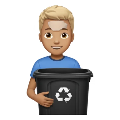 Black boy with trash can sticker