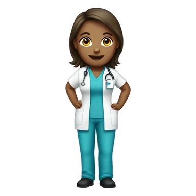 Full body nurse in scrubs sticker