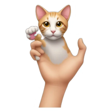 Cat heart hand sticker