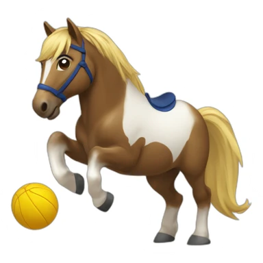 Poney qui joue au volley sticker