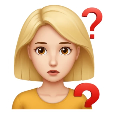 The beautiful woman looked confused, like she had a question mark on her face. sticker