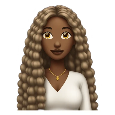 Black women with long hair queen sticker