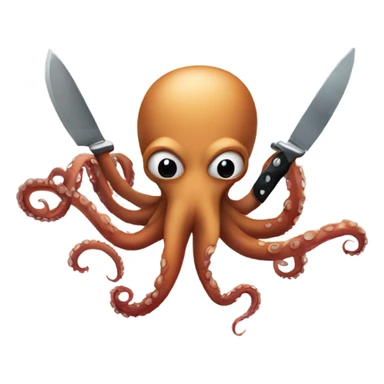 octopus holding knives about to fight you  sticker