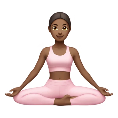 brunette yoga girl light pink clothes n sticker
