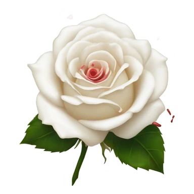 White rose flecked with red sticker