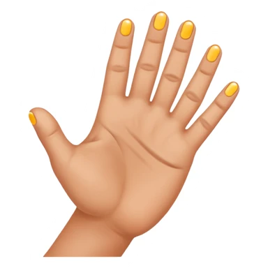 hand with fingers spread and digital tracking dots, hand tracking, apple emoji style sticker