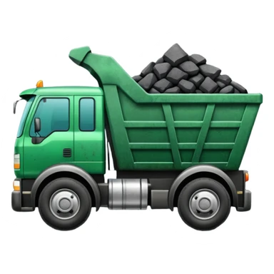 green truck with coal ore sticker