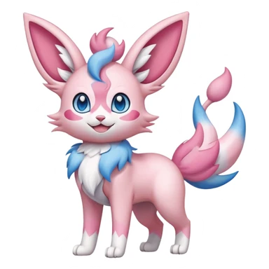 Sylveon-Skitty-Fakémon-hybrid-creature (full body)  sticker