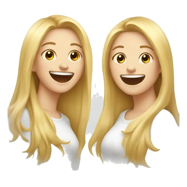 two white girls laughing sticker