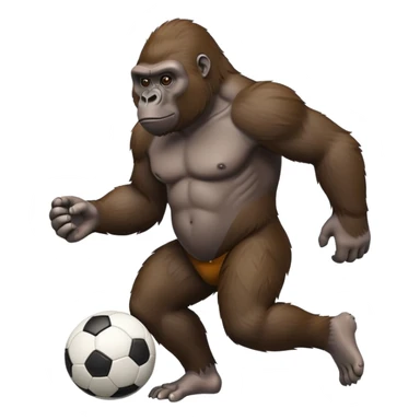 Gorila playing soccer sticker