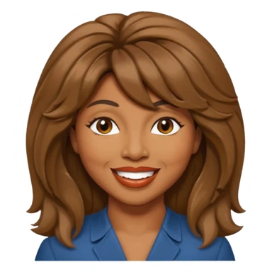 Tina Turner with brown long hair sticker