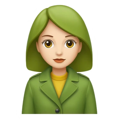 green coat woman sticker