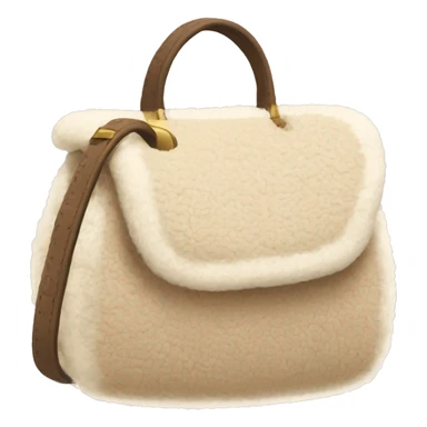 beige sherpa purse sticker