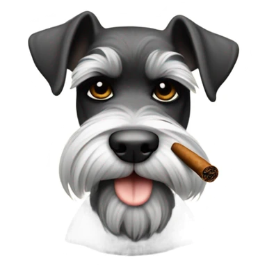 Miniature Schnauzer smoking cigar sticker