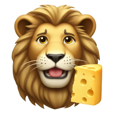 Lion eating cheese sticker