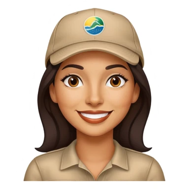 stylish latin-american woman wearing a cap and smiling with a small mole mark on her right chin sticker