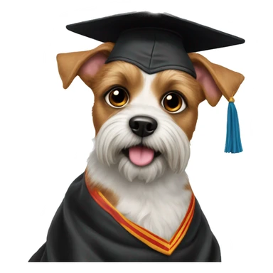 dog (tibetian terrier) graduation cap sticker