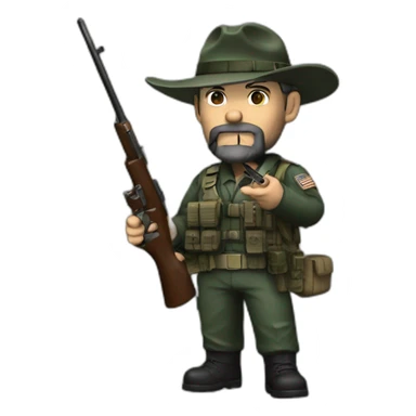 Captain price smoking a cigar while holding a rifle sticker