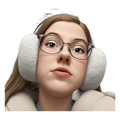 girl in earmuffs portrait sticker