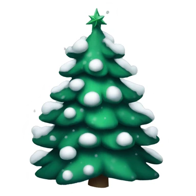dark green christmas tree with snow sticker