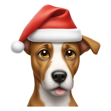 Dog in a Santa hat sticker