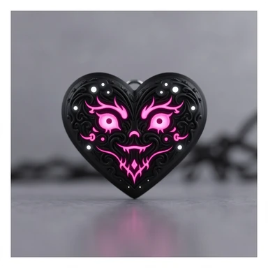 goth heart button, cute, expressive, minimal sticker