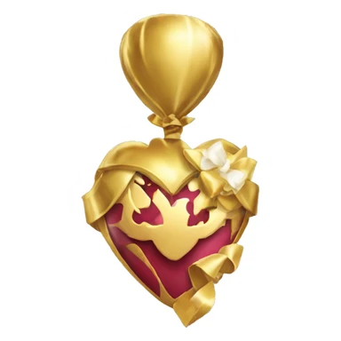 Corazon partido con lazo dorado  sticker