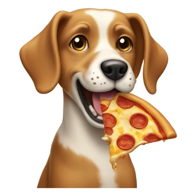 Dog eating a pizza sticker
