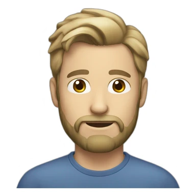 A white man with a beard and no mustache sticker